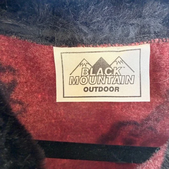 Vintage Black Mountain Outdoor Western Vest Rust Faux Fur Collar Cowgirl  Print - Picture 8 of 11